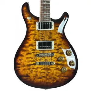 PRS Wood Library McCarty 594, 10-струнная гитара, распашной корпус, черно-золотая, обрамление Корина с футляром