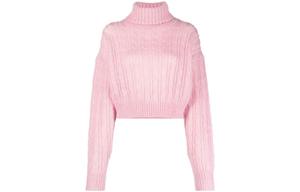 GANNI Свитер женский розовый водолазка умеренный батвинг