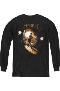 Футболка с длинным рукавом The Hobbit Hobbit Hole для детей Gildan, черный