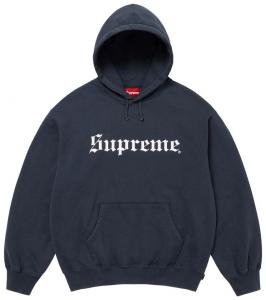 Толстовка Supreme Washed Old English Hooded Sweatshirt, синий