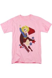 DC Comics Superhero Girls Supergirl футболка с коротким рукавом для взрослых Gildan, розовый