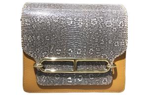 Кошелек Roulis из кожи ящерицы, сумка через плечо, кроссбоди женская Sesame HERMES