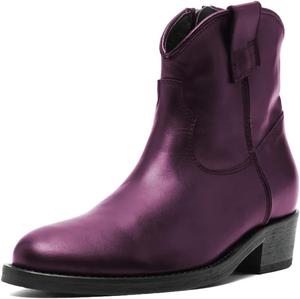Женские ботильоны с круглым носком, боковой молнией, на низком массивном каблуке, модные повседневные короткие ботинки, размеры 4-16 США Wansseny, Purple