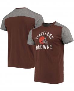 Мужская коричневая, серая футболка cleveland browns field goal slub Majestic, мульти