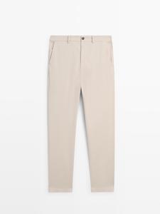 Брюки jogger из хлопковой смеси Massimo Dutti, beige