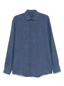 Льняная рубашка Zegna, синий