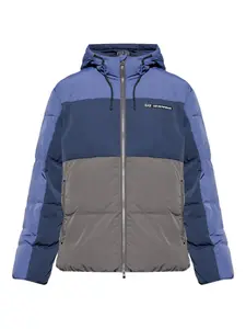 Куртка с капюшоном и цветными блоками Ea7 Emporio Armani, синий