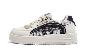 Женские противоскользящие износостойкие низкие кеды для скейтбординга RENBEN, бежево-кофейные