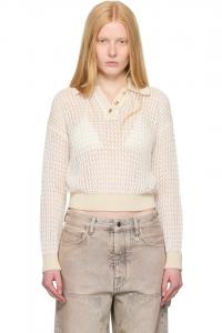 Поло с открытой спиной вязаное крючком Amiri, цвет alabaster