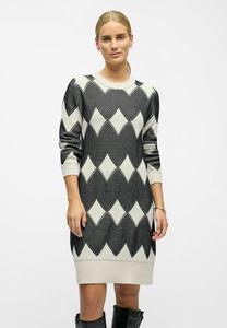 Платье Object GEMUSTERTES, White Sand/White