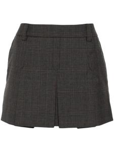 Miu Miu юбка мини с нашивкой-логотипом, серый