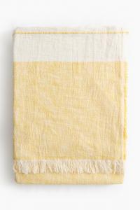 Покрывало H&M With An Admixture Of Flax, 130X170 см, желтый/кремовый
