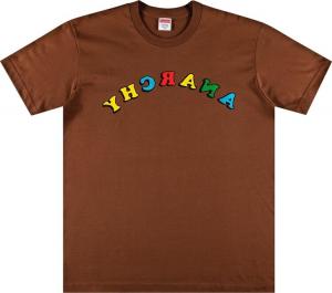 Футболка Supreme x Jamie Reid Anarchy Tee 'Brown', коричневый