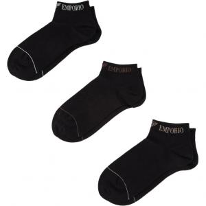 Три пары носков с логотипом EMPORIO ARMANI, черный