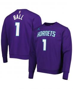 Мужская брендовая толстовка lamelo ball purple charlotte hornets с именем и номером Jordan, фиолетовый