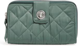 Женский твиловый кошелек Vera Bradley с поворотным замком и RFID-замком, оливковый