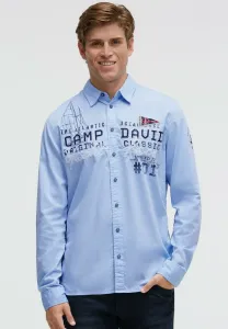 Рубашка strukturiertes langarm с логотипом Camp David, Light Blue
