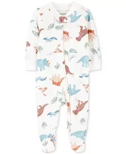 Пижама для мальчиков Baby Boys Cotton Dinosaur Sleep & Play Carter's, белый