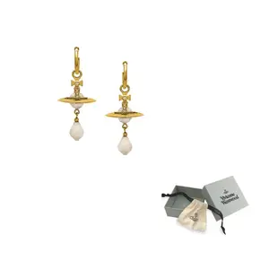 Орбитальная жемчужная подвеска модель Pearl Drop Vivienne Westwood