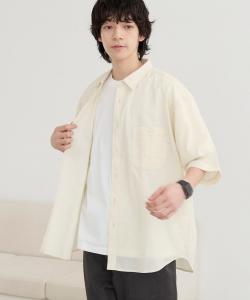 Рубашка с коротким рукавом из льна и хлопка Coen, цвет Off White