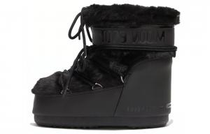 Ботинки женские Moon Boot Icon из искусственного меха на шнуровке, черный