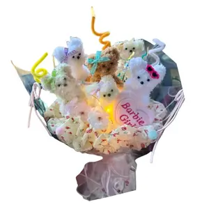 Забавный щенок из скрученных прутьев ручной работы, букет вест хайленд терьера креативная кукла Dolls and bears dance