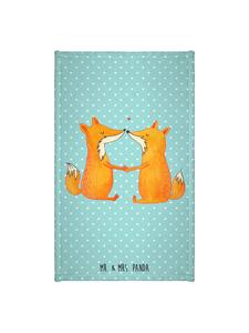 Mr. & Mrs. Panda Полотенце с изображением лисы, без надписи, бирюзового пастельного оттенка