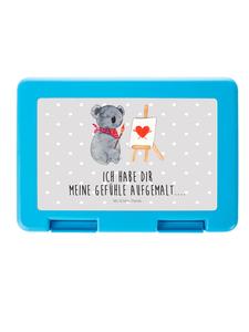 Mr. & Mrs. Panda Ланчбокс с изображением коалы и надписью, выполненный в пастельно-сером цвете