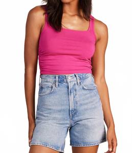 Bobi Женский топ с присборенными боками, розовый