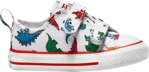 Кроссовки Converse Chuck Taylor All Star Low Hook and Loop TD Dinoverse Print, белый
