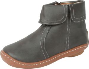 Ковбойские сапоги для женщин осень-зима, модные, с поддержкой свода стопы, короткие ботильоны на щиколотку, однотонные западные сапоги с круглыми носками и боковой молнией Generic, Grey