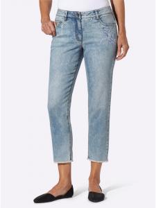 Джинсы 7/8 синего цвета с отбеленными краями WITT WEIDEN