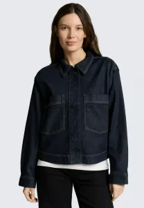 Джинсовая куртка оверсайз с брюстташенскими принтами Tom Tailor, Deep Blue Denim