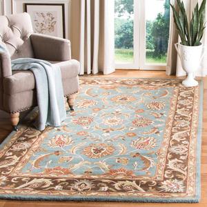 SAFAVIEH Heritage Collection ковер 336 x 519 см для больших помещений, Blue & Brown, ручной работы традиционный восточный шерстяной, идеально для помещений с высокой проходимостью в гостиной, спальне (HG812B)