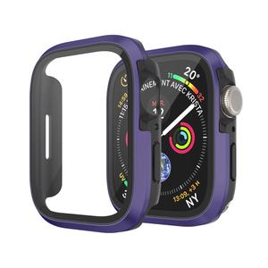 Biaodaige Часы Strap Apple Compatibility Aluminum Alloy, Material, Aluminum alloy frame tempered film protective shell [purple]