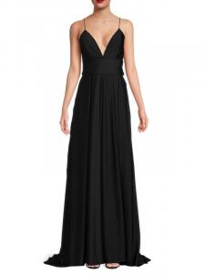 Платье Mac Duggal с глубоким вырезом, черный