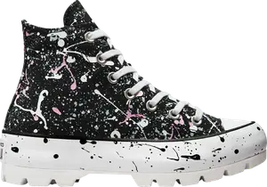 Кроссовки Converse Wmns Chuck Taylor All Star Lugged High Paint Splatter, черный