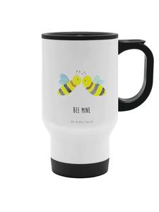 Термокружка с изображением пчелы и надписью белого цвета Mr. & Mrs. Panda