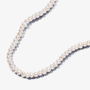 Колье Pandora Essence Treated Freshwater Cultured Pearls T-Bar Necklace, белый/золото
