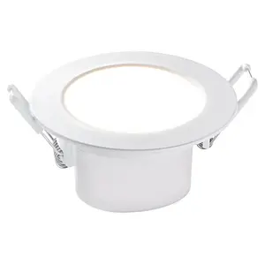 Светодиодный встроенный прожектор DL7002 светодиодный модуль 1 шт. теплый белый, встраиваемый светильник, даунлайт, подходит для наружного использования и влажных помещений, с сменной рамкой Heitronic, белый