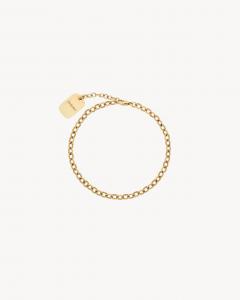 Металлический браслет-цепочка с рифлением SAINT LAURENT, золотой