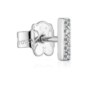 Серьга Tous Small Strip Single With Diamonds TOUS Grain, белое золото