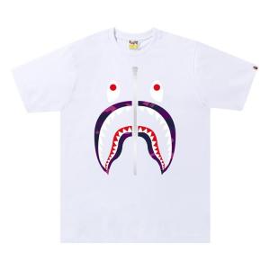 Футболка BAPE Color Camo Shark Tee 'White/Purple', белый