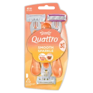 Wilkinson Sword Quattro For Women Sparkle одноразовые бритвы женские, 3 шт.