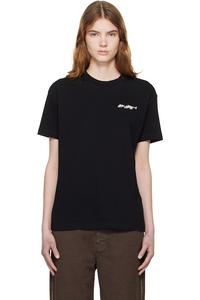 Off-White Черная футболка цвета «кремовый» с теневым эффектом