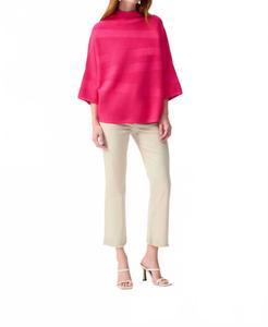 Женский джемпер с 3/4 рукавом и воротником-стойкой в цвете герани Joseph Ribkoff, Geranium