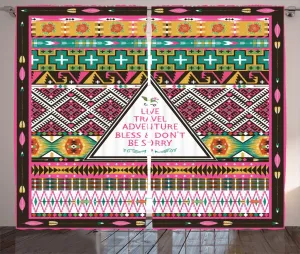 Шторы ABAKUHAUS в этническом деревенском стиле с фольклорными орнаментами в стиле бохо, универсальные ленточные шторы для гостиной с петлями и крючками, 280 x 225 см, розово-коричневый цвет Abakuhaus