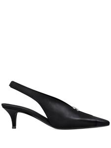 Courrèges туфли с ремешком на пятке и металлическим логотипом, черный