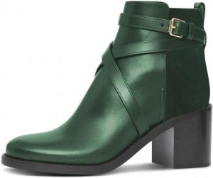 Женские ботильоны Miss Left с перекрестным ремешком, закрытым круглым носком, на среднем толстом каблуке, короткие ботинки, на молнии, повседневные, для офиса, вечеринки, свидания, размер 4-16 US, Green