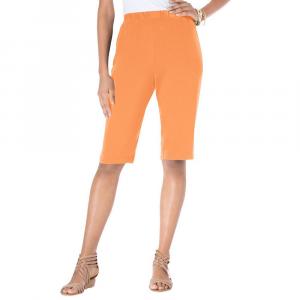 Женские шорты-бермуды мягкой вязки Roaman больших размеров для миниатюрных размеров Roaman's, цвет Orange Melon